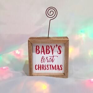 NEW Photo Holder "BABY'S FIRST CHRISTMAS" Great Gift for Baby Shower!